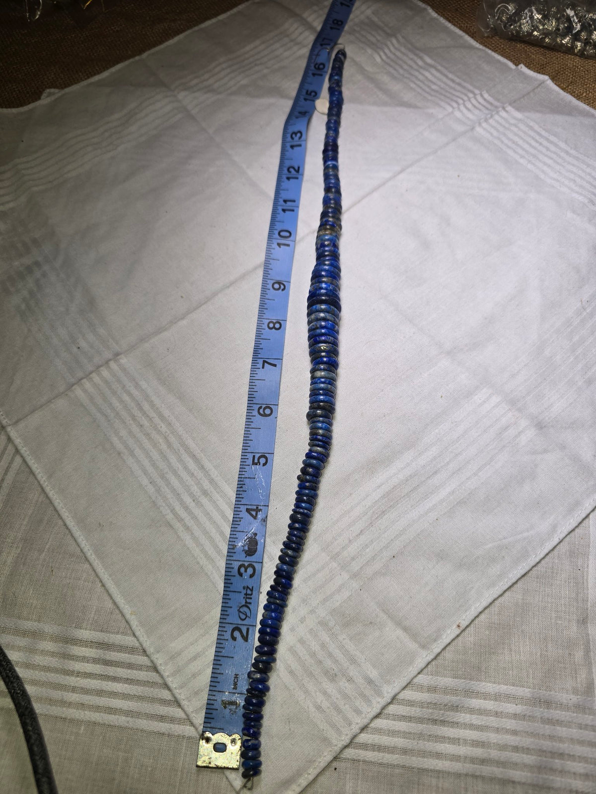 Lapis lazuli disc bead strand