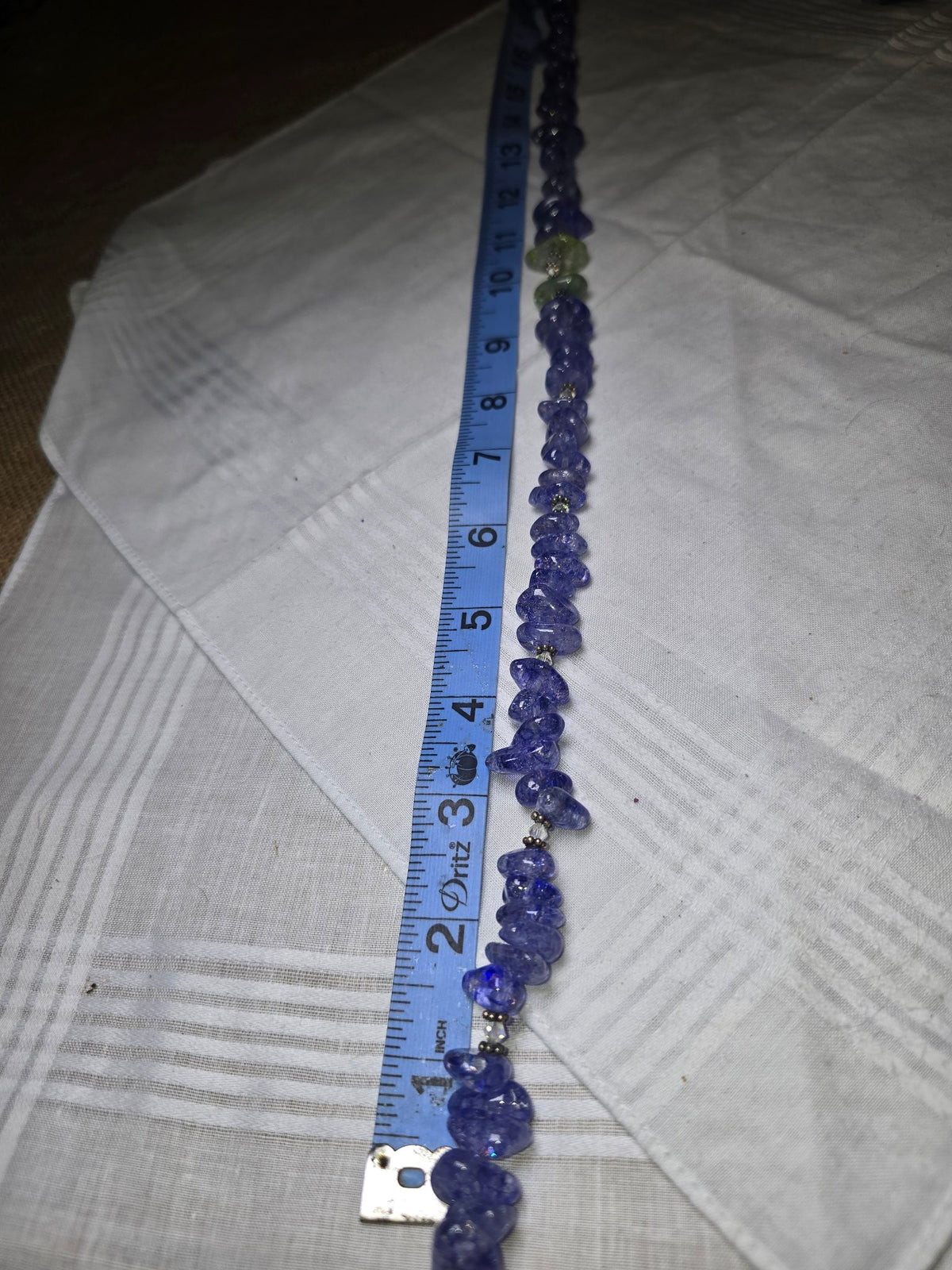 Purple blue chip bead strand