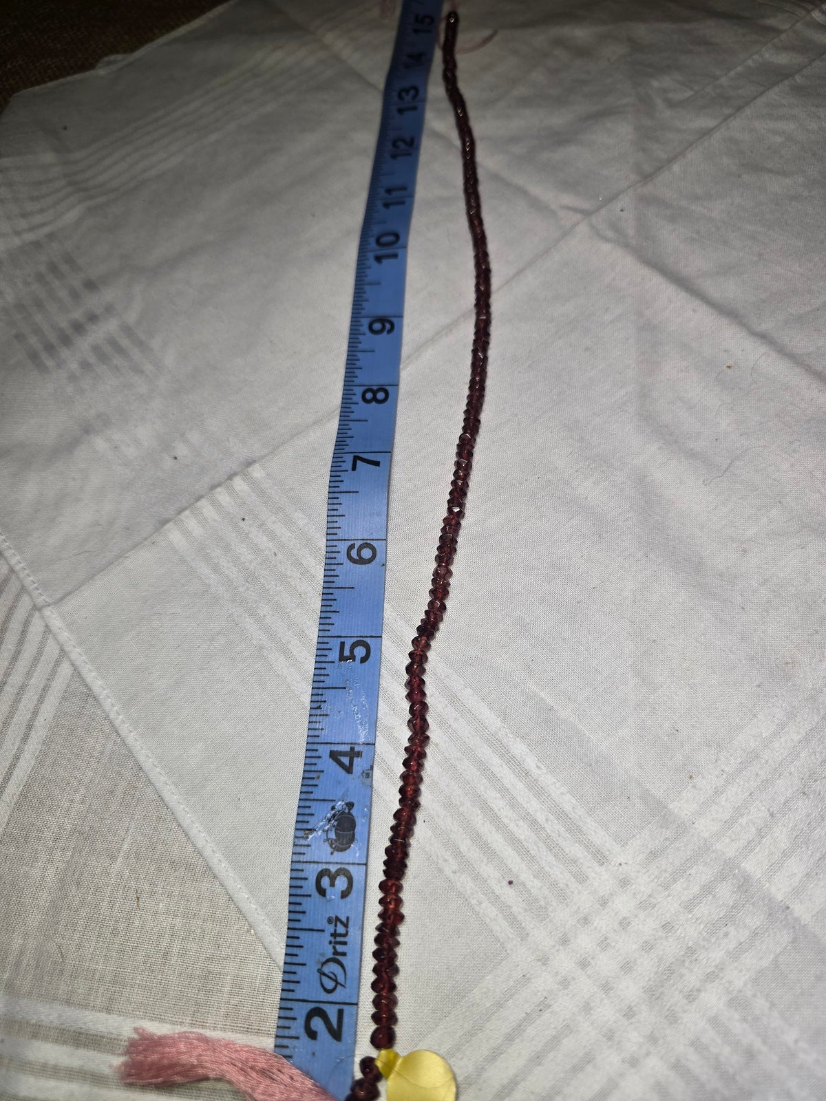 Garnet faceted rondelle bead strand