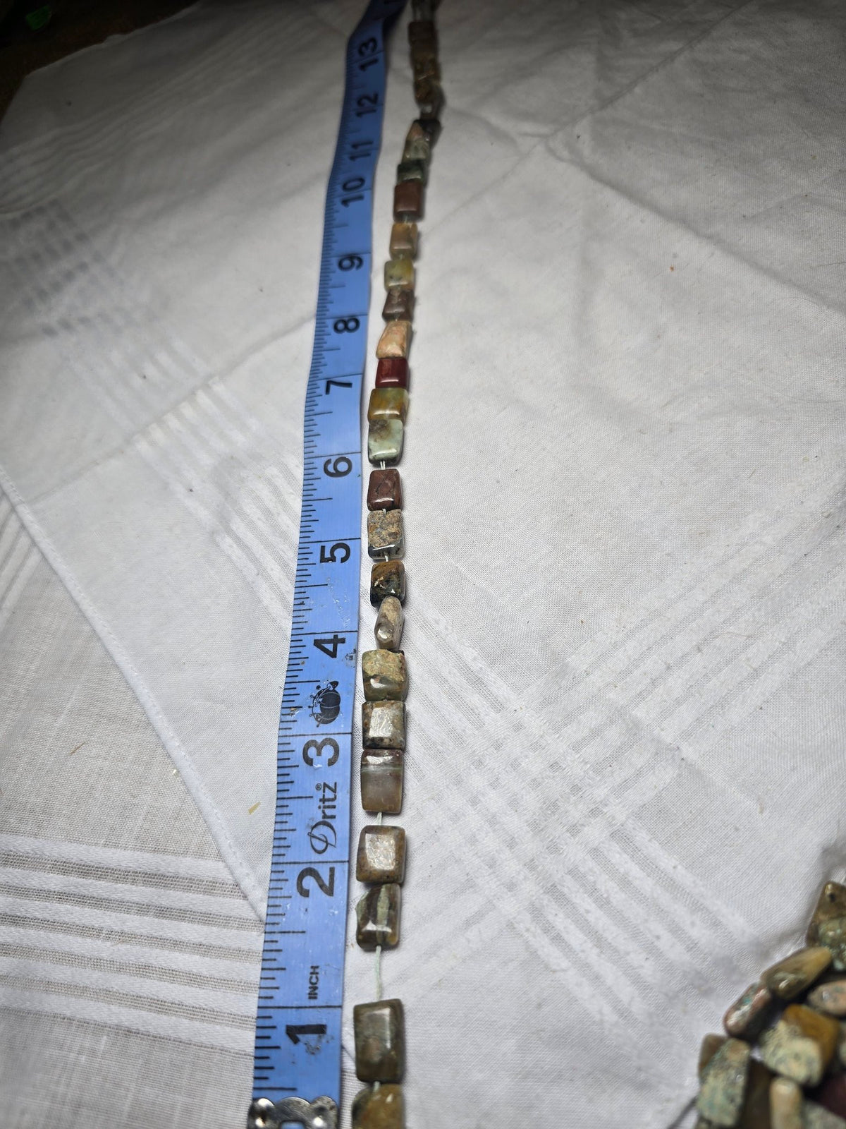 Earth tone jasper square bead strand
