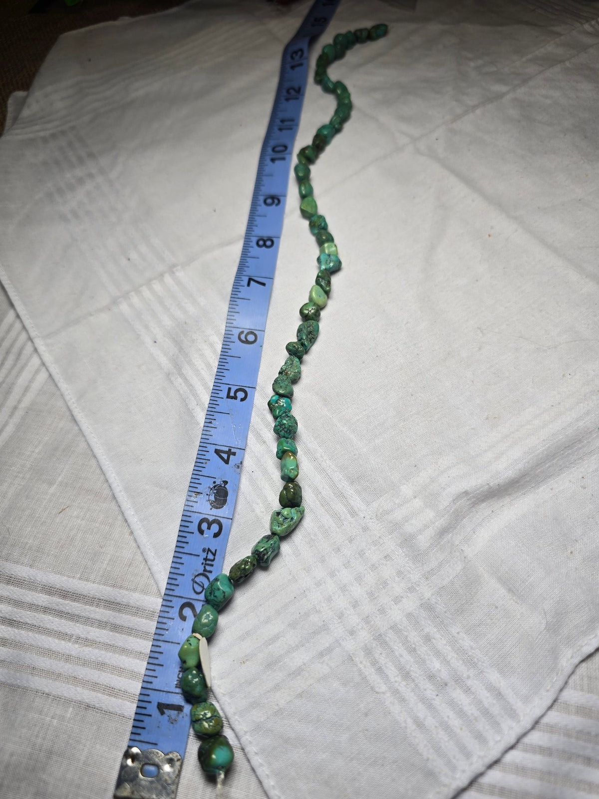 Real turquoise nugget bead strand