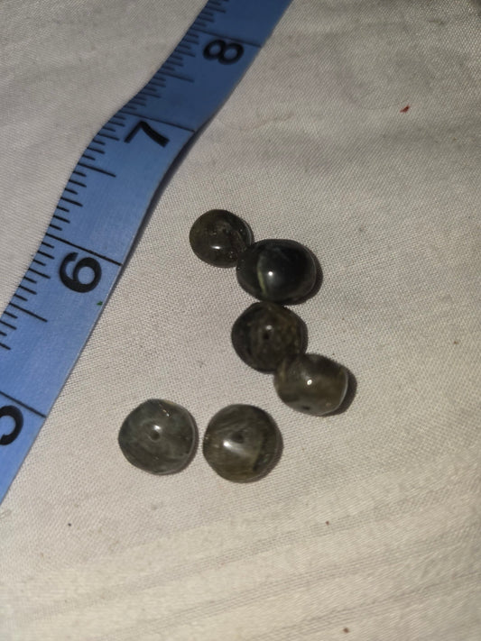 Labradorite round bead set of 6