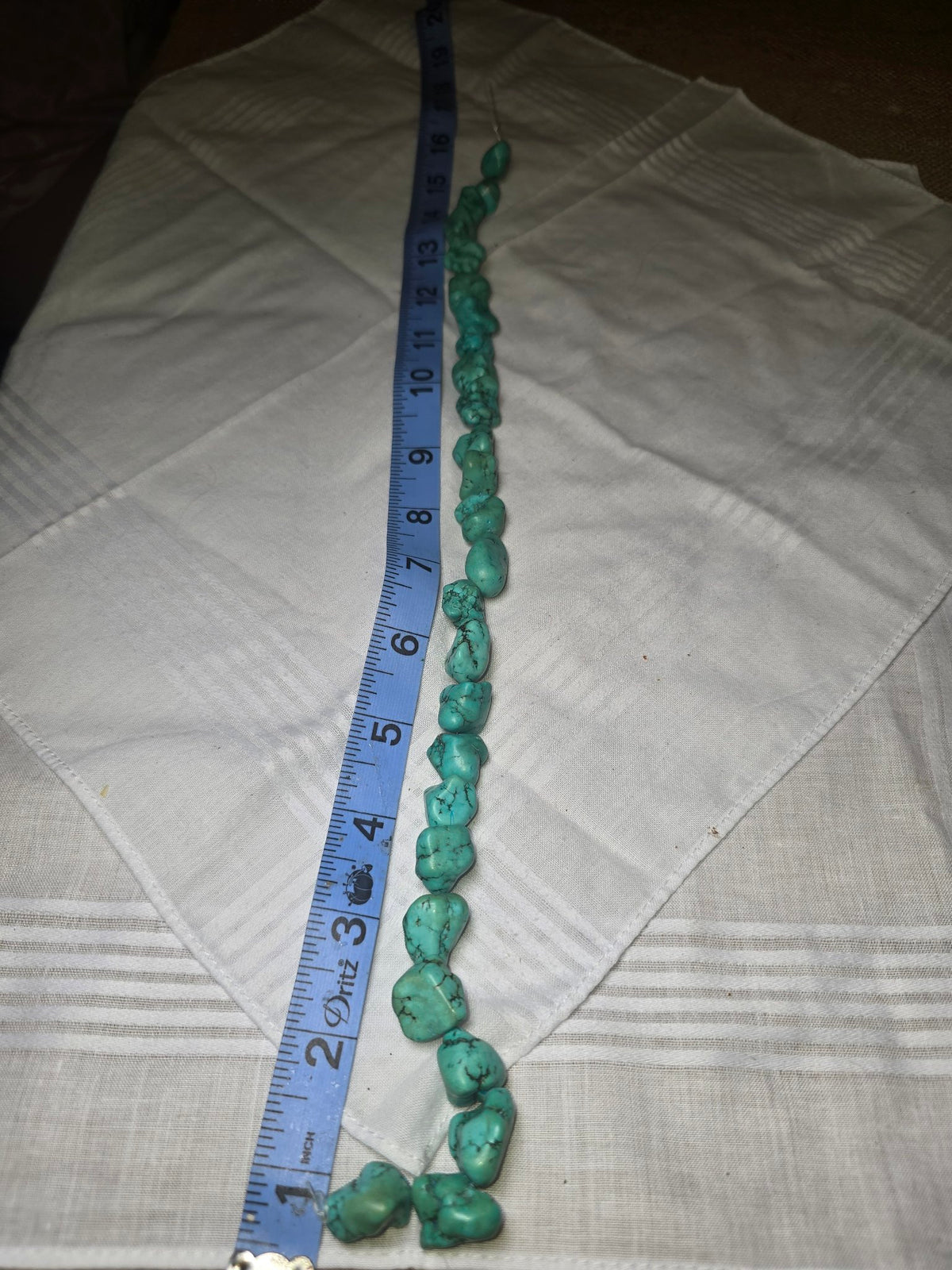 Howlite nugget bead strand with ruler