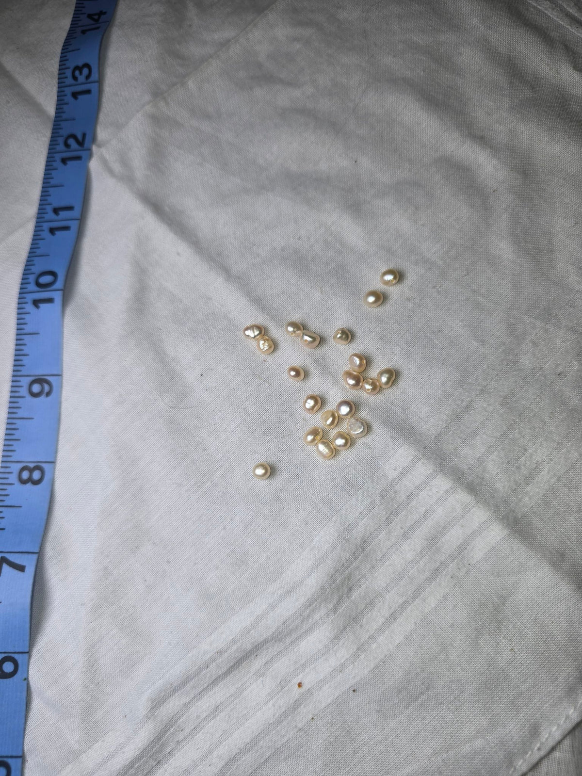 Real freshwater baroque pearl beads loose with ruler