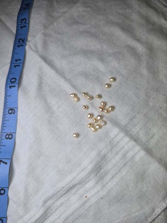 Real freshwater baroque pearl beads loose with ruler