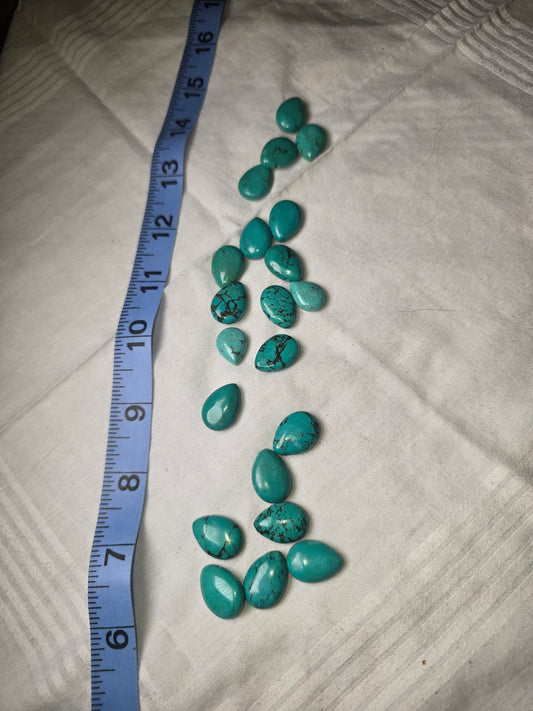 Turquoise look teardrop beads loose with ruler