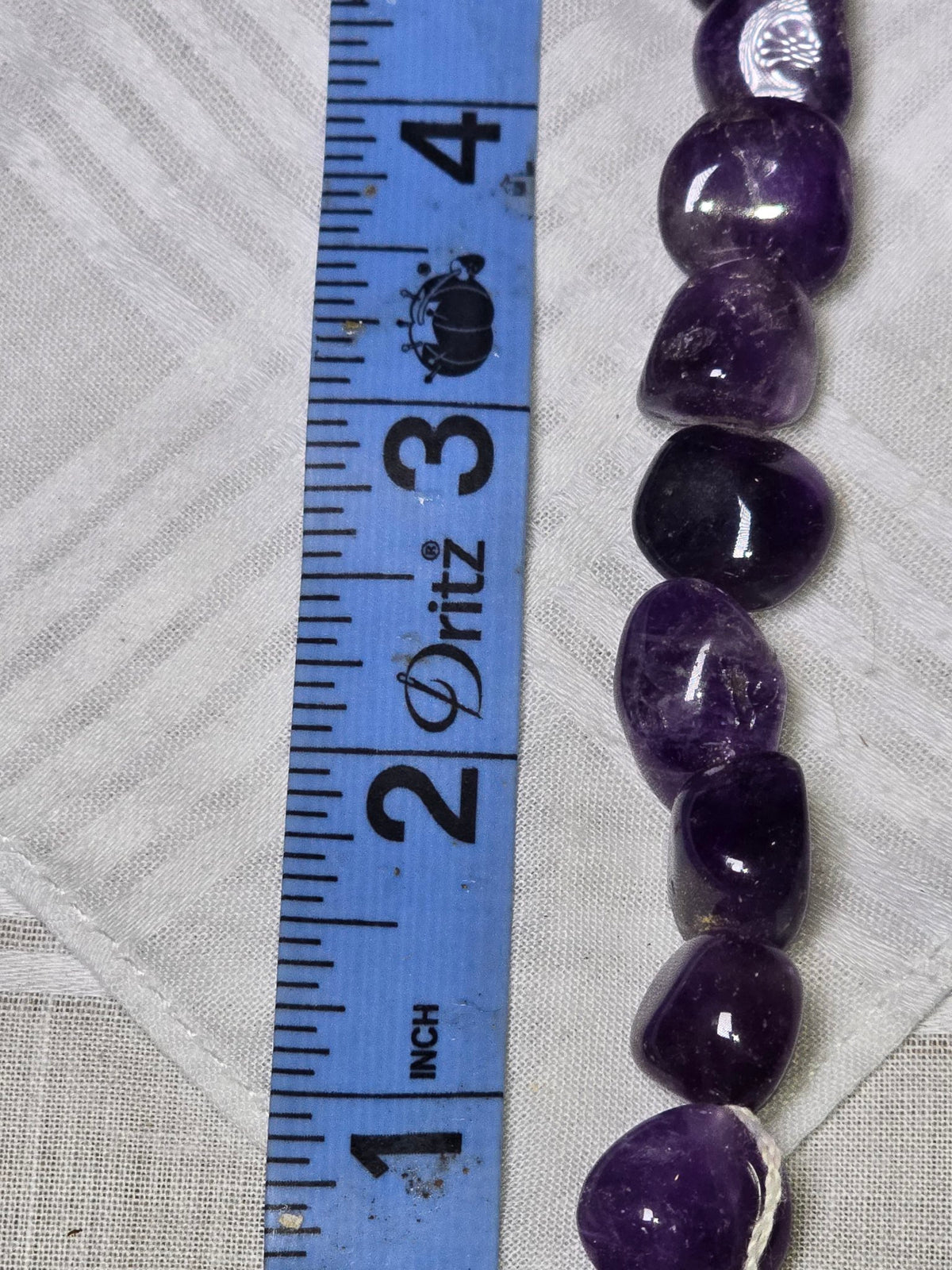 Amethyst nugget beads closeup