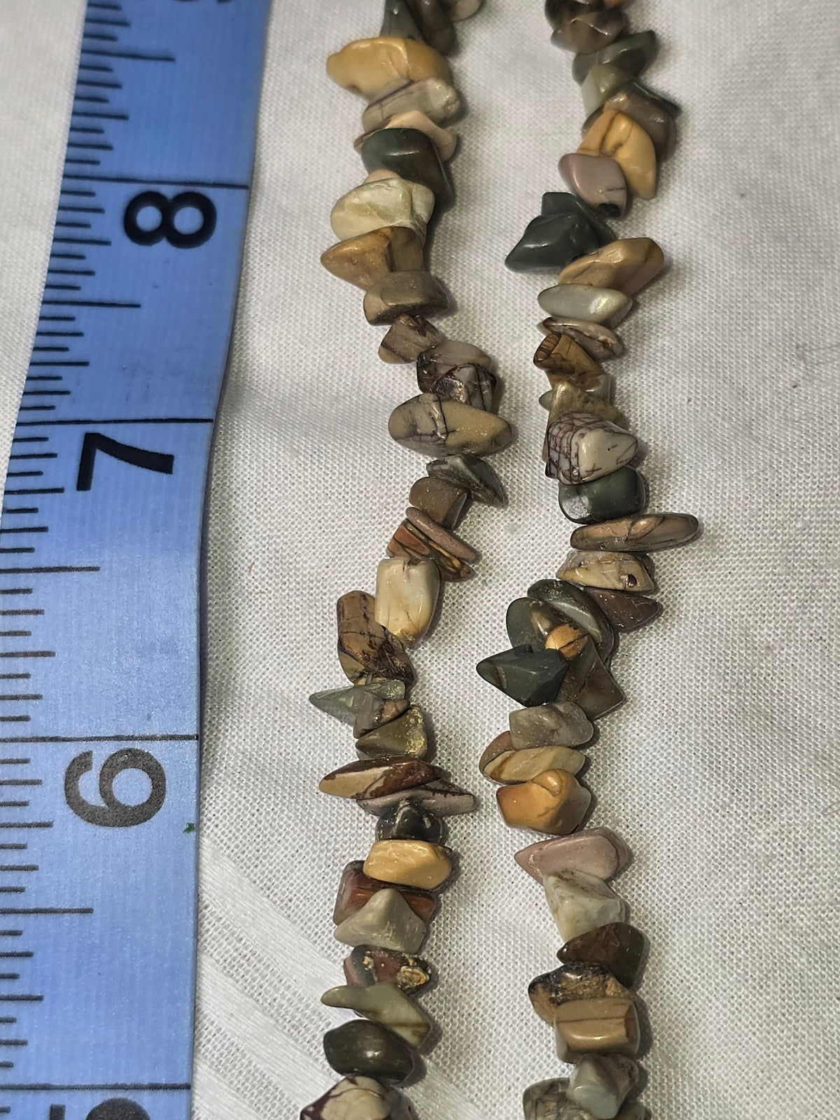 Jasper chip beads closeup