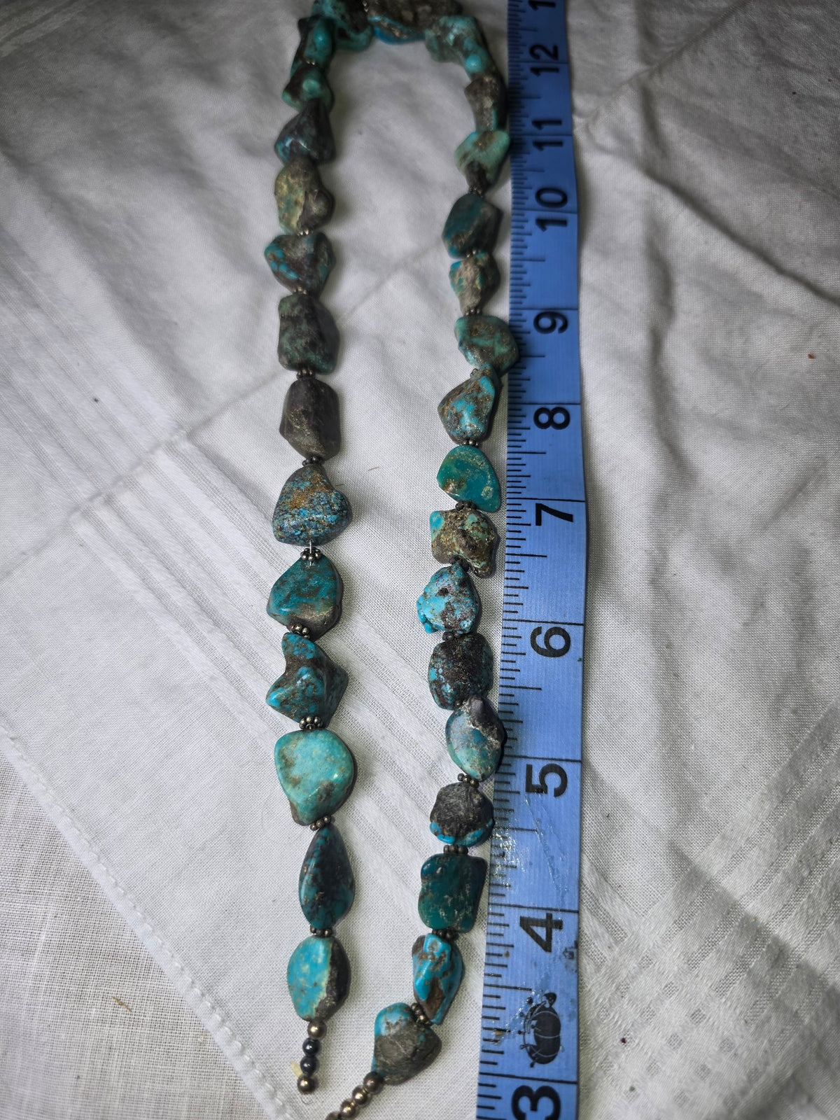 Chunky turquoise nugget bead strand