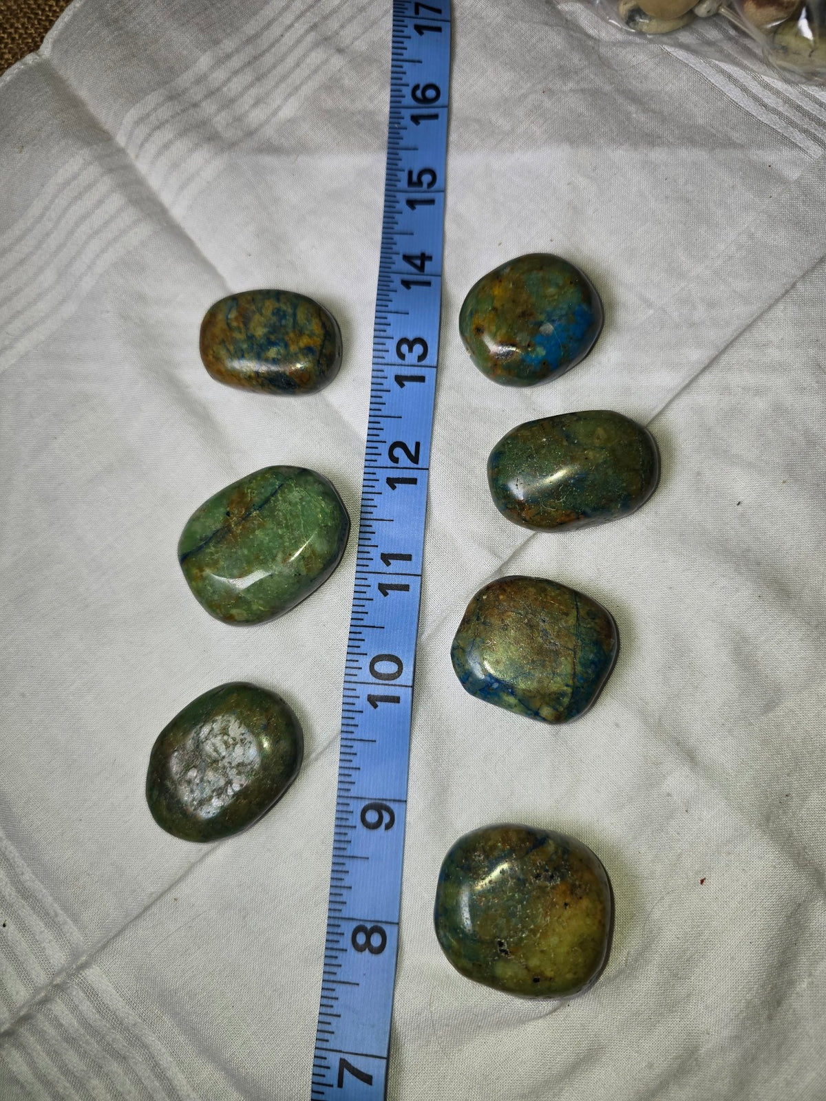 Azurite malachite flat oval beads