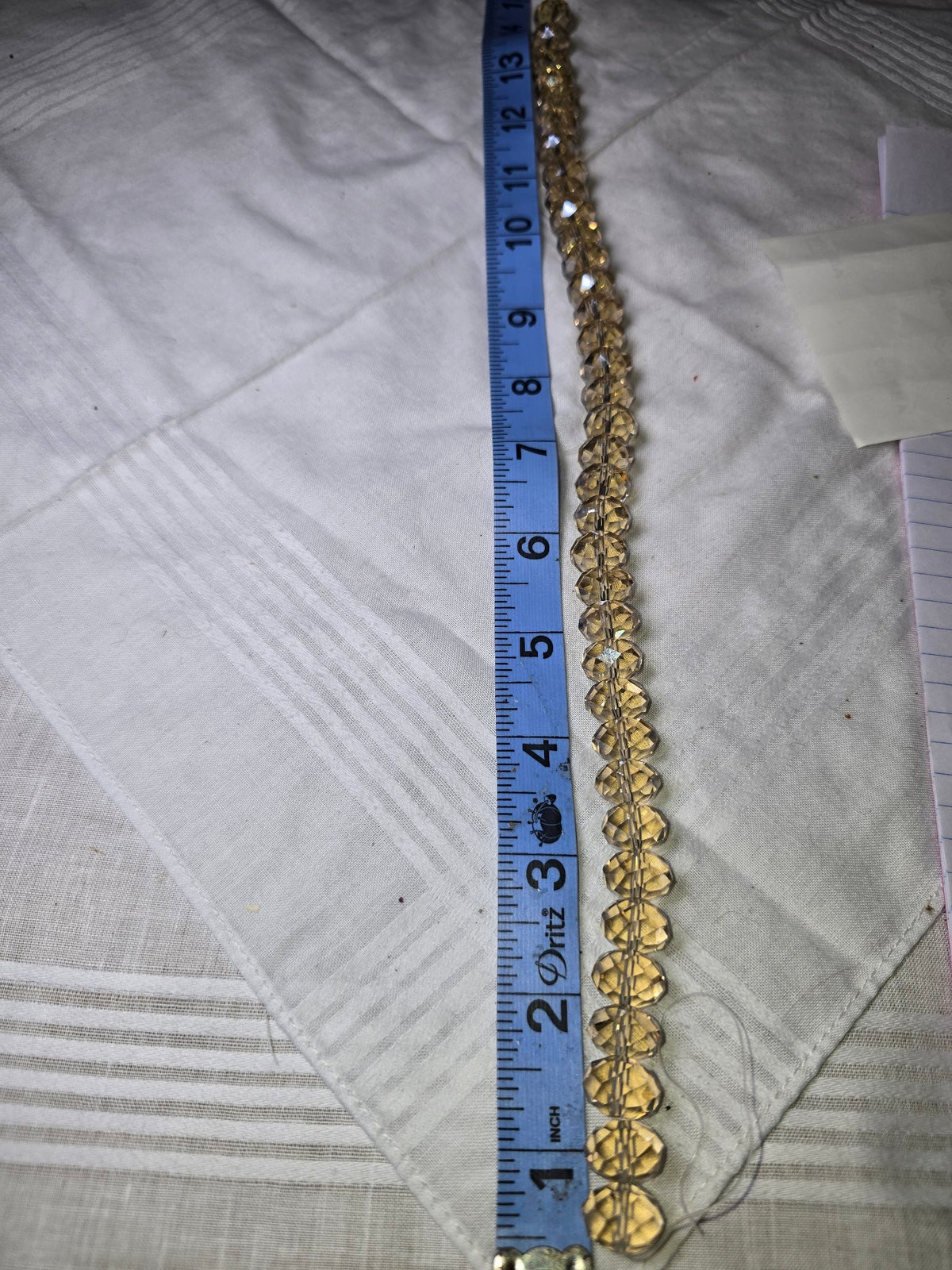 Champagne crystal faceted rondelle bead strand