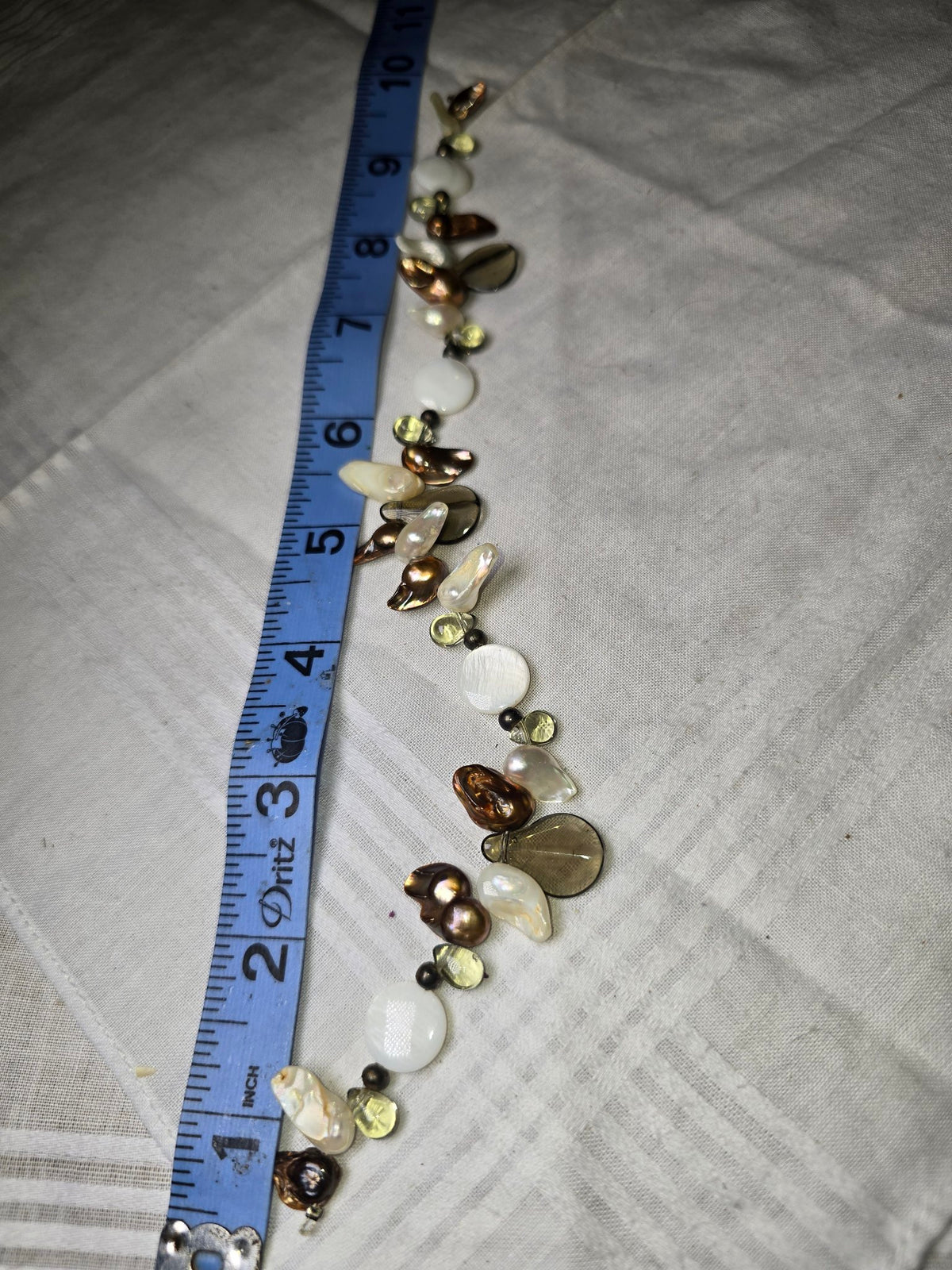 Mixed real pearl bead strand