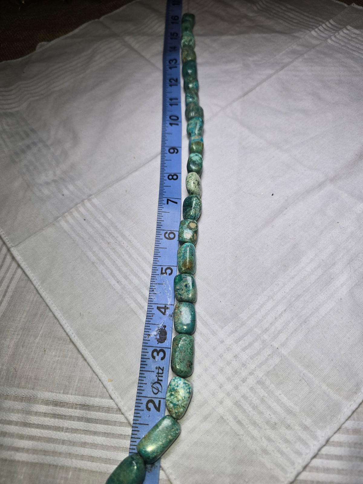Turquoise-look barrel bead strand