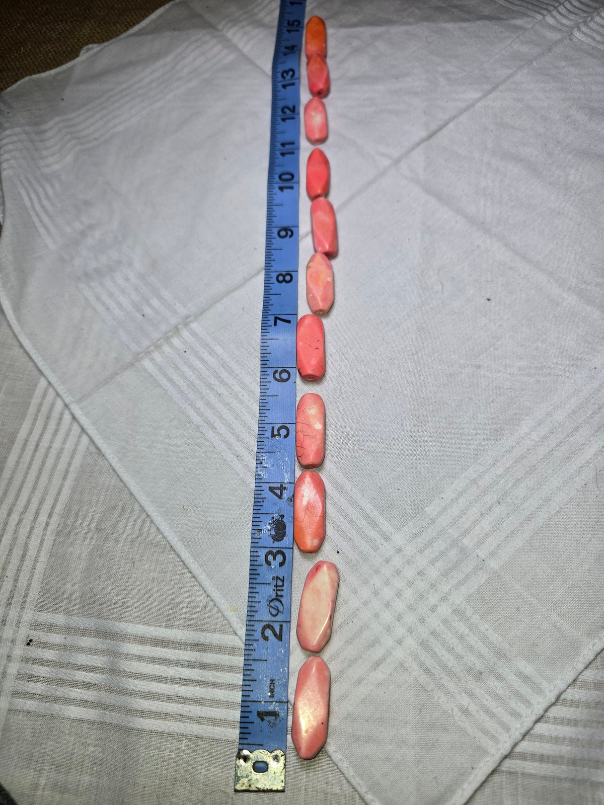 Pink Faceted Tube Bead Strand