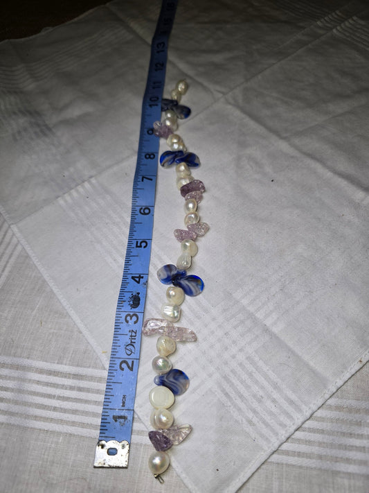 Mixed pearl glass crystal bead strand