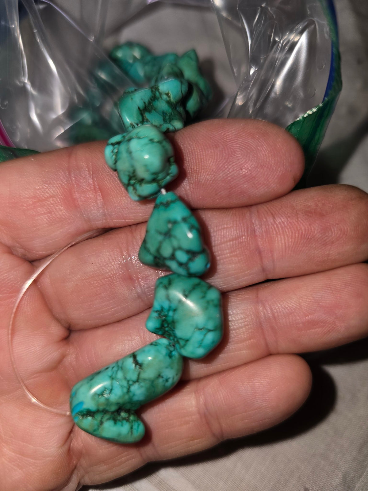 Turquoise Nugget Bead Strand