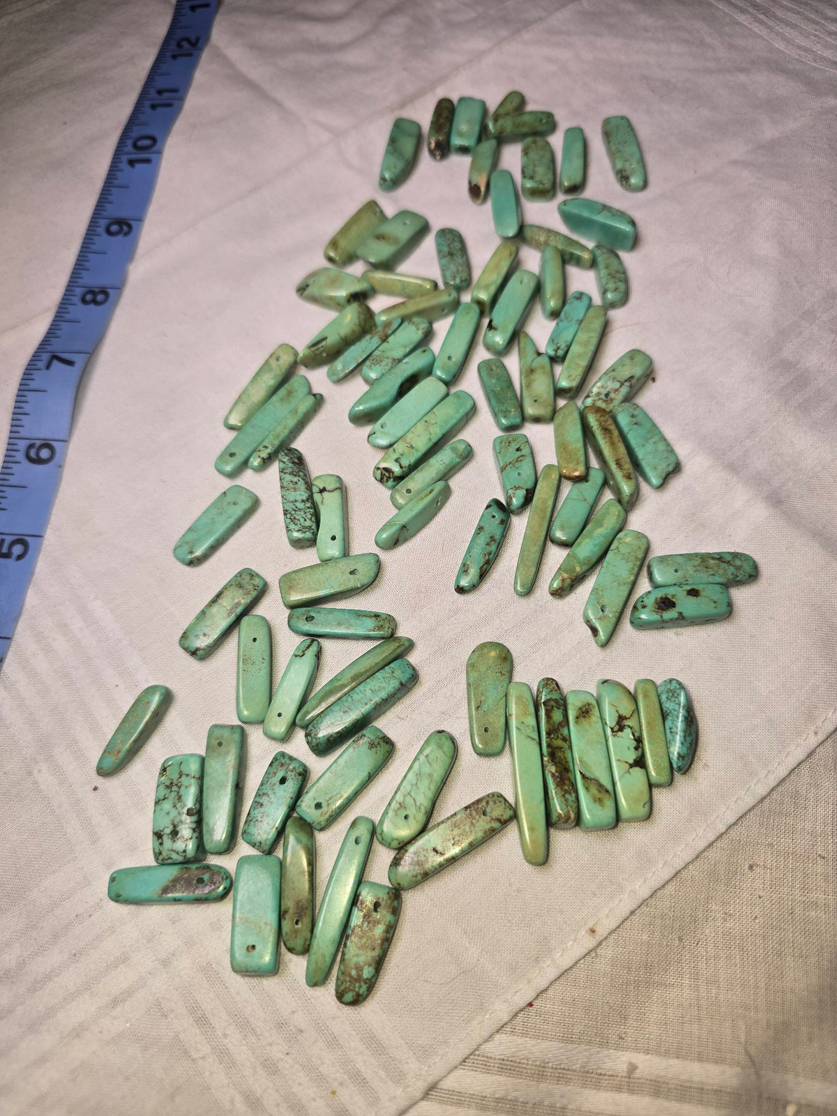 Turquoise stick bead lot
