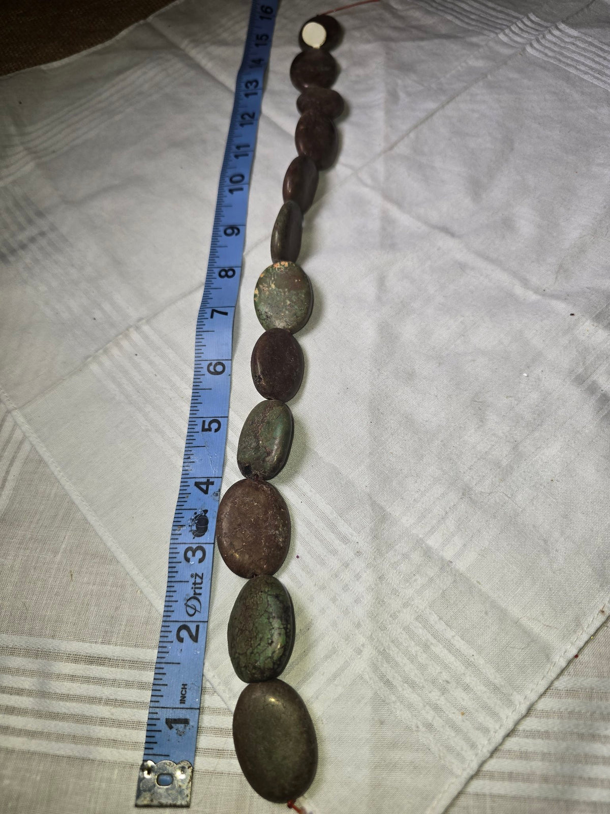 Turquoise large oval bead strand