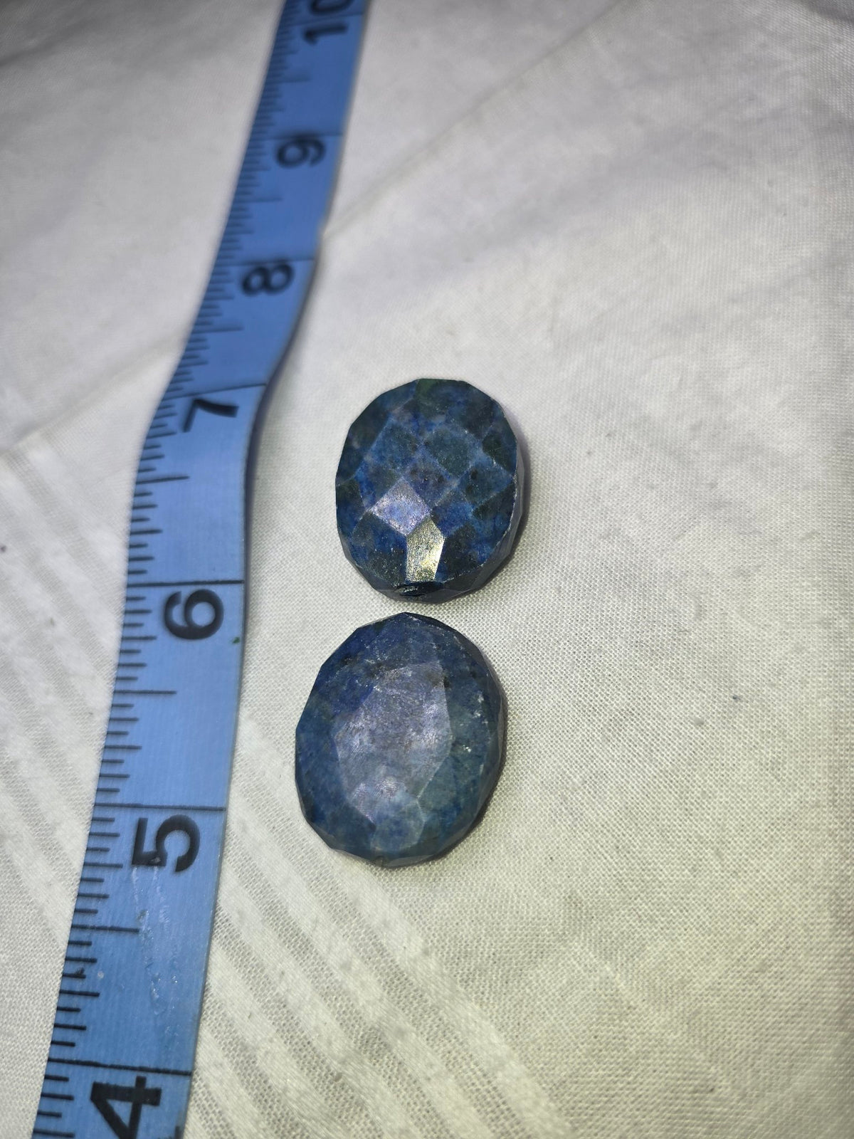 Lapis faceted oval bead strand