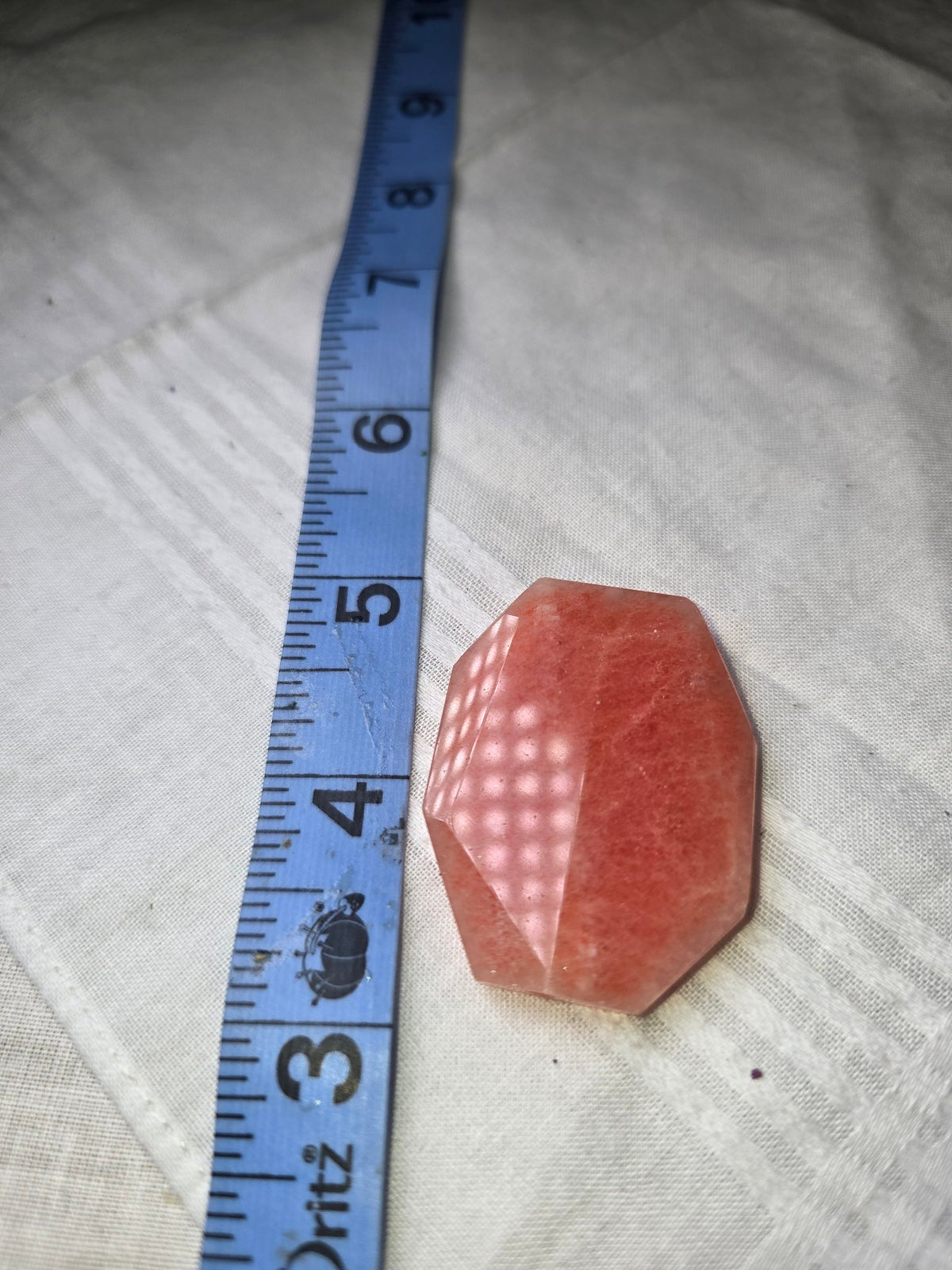Pink faceted hexagon focal bead