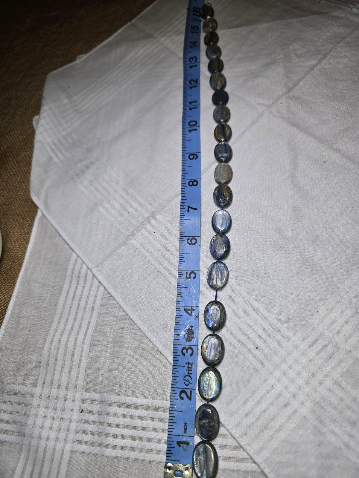 Lapis with gold oval bead strand