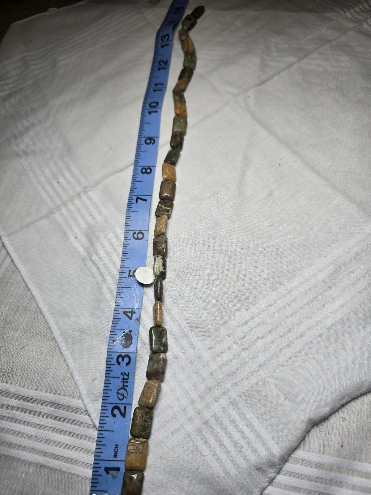 Earth tone jasper rectangle bead strand