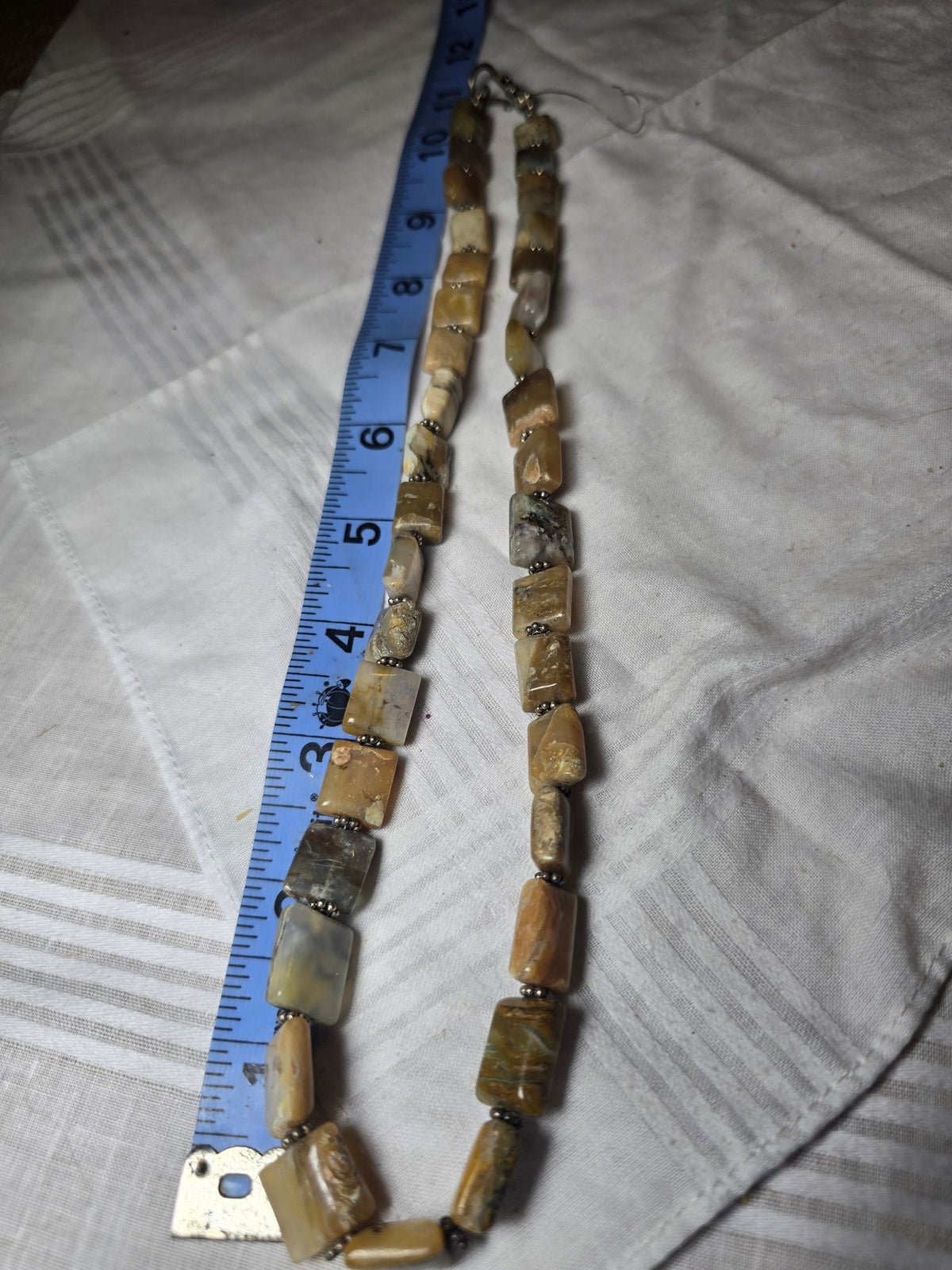 Agate rectangle bead necklace