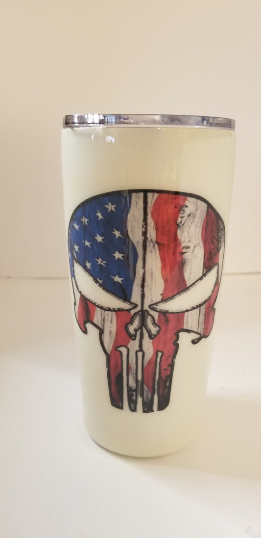 WHITE AMERICAN PUNISHER RED WHITE AND BLUE